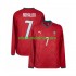 Camisola Portugal Cristiano Ronaldo 7 Homem Equipamento Primeiro Copa do Mundo 2026 Manga Comprida